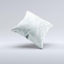 Subtle Green and White Lace Design  Ink-Fuzed Decorative Throw Pillow