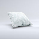 Subtle Green and White Lace Design  Ink-Fuzed Decorative Throw Pillow
