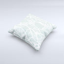 Subtle Green and White Lace Design  Ink-Fuzed Decorative Throw Pillow