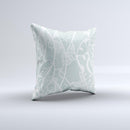 Subtle Green and White Lace Design  Ink-Fuzed Decorative Throw Pillow