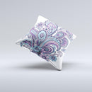 The Subtle Pink and Blue Vector Sprout ink-Fuzed Decorative Throw Pillow