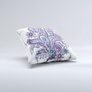 The Subtle Pink and Blue Vector Sprout ink-Fuzed Decorative Throw Pillow