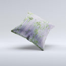 Subtle Purple Metal with Light Green Rust  Ink-Fuzed Decorative Throw Pillow