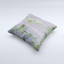Subtle Purple Metal with Light Green Rust  Ink-Fuzed Decorative Throw Pillow