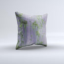 Subtle Purple Metal with Light Green Rust  Ink-Fuzed Decorative Throw Pillow