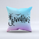 The Summer Black Seagulls ink-Fuzed Decorative Throw Pillow