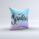 The Summer Black Seagulls ink-Fuzed Decorative Throw Pillow