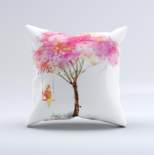 The Summer Swing ink-Fuzed Decorative Throw Pillow