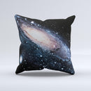 Swirling Glowing Starry Galaxy  Ink-Fuzed Decorative Throw Pillow