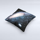 Swirling Glowing Starry Galaxy  Ink-Fuzed Decorative Throw Pillow