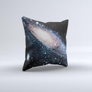 Swirling Glowing Starry Galaxy  Ink-Fuzed Decorative Throw Pillow