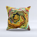Swirly Abstract Golden Surface  Ink-Fuzed Decorative Throw Pillow