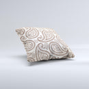 Tan Highlighted Paisley Pattern  Ink-Fuzed Decorative Throw Pillow