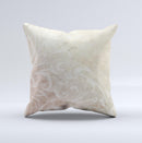 Tan Vintage Subtle Laced Texture  Ink-Fuzed Decorative Throw Pillow