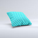 Teal And White Seamless Morocan Pattern  Ink-Fuzed Decorative Throw Pillow