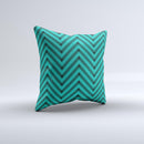 Teal & Black Sketch Chevron  Ink-Fuzed Decorative Throw Pillow