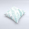 The Teal Feather Pattern ink-Fuzed Decorative Throw Pillow