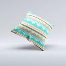 Teal & Gold Tribal Ethic Geometric Pattern  Ink-Fuzed Decorative Throw Pillow