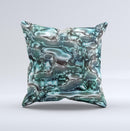 Teal Mercury  Ink-Fuzed Decorative Throw Pillow