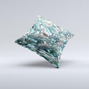 Teal Mercury  Ink-Fuzed Decorative Throw Pillow