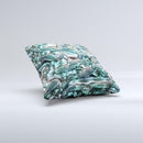 Teal Mercury  Ink-Fuzed Decorative Throw Pillow