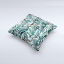 Teal Mercury  Ink-Fuzed Decorative Throw Pillow
