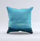Teal Northern Lights  Ink-Fuzed Decorative Throw Pillow