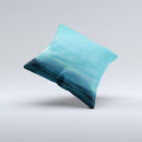 Teal Northern Lights  Ink-Fuzed Decorative Throw Pillow