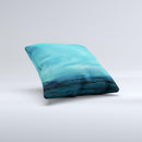 Teal Northern Lights  Ink-Fuzed Decorative Throw Pillow