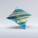 Teal & Yellow Abstract Glowing Lines  Ink-Fuzed Decorative Throw Pillow