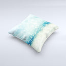 The Teal and Aqua Unfocused Sparkling Orbs ink-Fuzed Decorative Throw Pillow