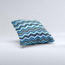 Thin Striped Blue Layered Chevron Pattern  Ink-Fuzed Decorative Throw Pillow