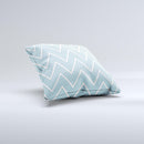 Three-Lined Blue & White Chevron Pattern Ink-Fuzed Decorative Throw Pillow
