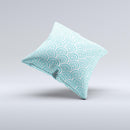 Aqua Blue & White Swirls Ink-Fuzed Decorative Throw Pillow