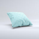Aqua Blue & White Swirls Ink-Fuzed Decorative Throw Pillow
