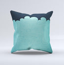 Aqua Green Abstract Swirls with Dark Ink-Fuzed Decorative Throw Pillow