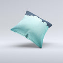 Aqua Green Abstract Swirls with Dark Ink-Fuzed Decorative Throw Pillow