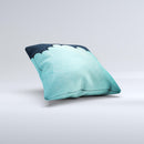 Aqua Green Abstract Swirls with Dark Ink-Fuzed Decorative Throw Pillow
