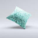 Aqua Green Glimmer Ink-Fuzed Decorative Throw Pillow