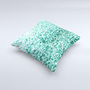 Aqua Green Glimmer Ink-Fuzed Decorative Throw Pillow