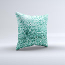 Aqua Green Glimmer Ink-Fuzed Decorative Throw Pillow