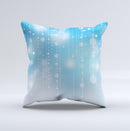 Translucent Blue & White Jewels  Ink-Fuzed Decorative Throw Pillow