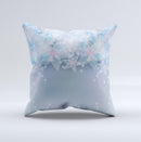 Translucent Glowing Blue Flowers  Ink-Fuzed Decorative Throw Pillow