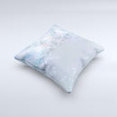 Translucent Glowing Blue Flowers  Ink-Fuzed Decorative Throw Pillow