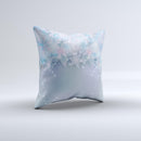 Translucent Glowing Blue Flowers  Ink-Fuzed Decorative Throw Pillow
