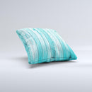 Trendy Blue Abstract Wood Planks Ink-Fuzed Decorative Throw Pillow