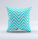 Trendy Blue Sharp Chevron Pattern  Ink-Fuzed Decorative Throw Pillow