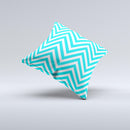 Trendy Blue Sharp Chevron Pattern  Ink-Fuzed Decorative Throw Pillow