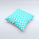 Trendy Blue Sharp Chevron Pattern  Ink-Fuzed Decorative Throw Pillow