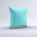 Trendy Blue Sharp Chevron Pattern  Ink-Fuzed Decorative Throw Pillow